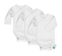 LaLoona - Body Bebe à Manches Longues - Lot de 3 Bodies Croisés en Coton Fille et Garçon - Boutons Pression, Testé Oeko-Tex Standard 100