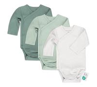 LaLoona - Body Bebe à Manches Longues - Lot de 3 Bodies Croisés en Coton Fille et Garçon - Boutons Pression, Testé Oeko-Tex Standard 100