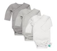 LaLoona - Body Bebe à Manches Longues - Lot de 3 Bodies Croisés en Coton Fille et Garçon - Boutons Pression, Testé Oeko-Tex Standard 100