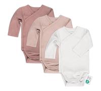 LaLoona - Body Bebe à Manches Longues - Lot de 3 Bodies Croisés en Coton Fille et Garçon - Boutons Pression, Testé Oeko-Tex Standard 100