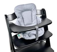 LaLoona Reducteur Chaise Haute pour Chaise Haute Bébé hauck Alpha et Beta - Coussin Assise Bebe avec Revêtement Enduit Facile à Essuyer, Certifié OEKO-TEX Standard 100, Lavable en Machine - Gris