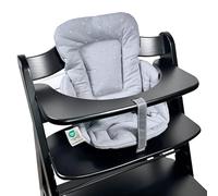 LaLoona Reducteur Chaise Haute pour Chaise Haute Bébé hauck Alpha et Beta - Coussin Assise Bebe Moelleux, Certifié OEKO-TEX Standard 100, Agréable pour la Peau, Lavable en Machine - Gris