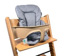 LaLoona Reducteur Chaise Haute pour Chaise Haute Bébé Stokke Tripp Trapp - Coussin Assise Bebe avec Revêtement Enduit Facile à Essuyer, Certifié OEKO-TEX Standard 100, Lavable en Machine - Gris