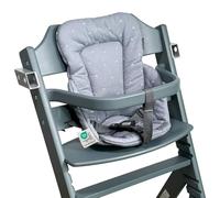 LaLoona Réducteur Chaise Haute Universel, Coussin Chaise Haute Bébé en Coton OEKO-TEX, Compatible avec Tripp Trapp, Ikea Antilop, Assise Bébé Confortable Agréable pour la Peau, Lavable Machine - Gris
