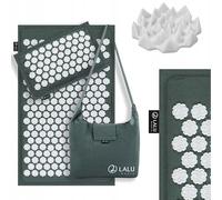 LALU WORLD Tapis d’acupression avec coussin et sac de transport | Lin naturel & fibre de coco | Set écologique pour soulager le dos, la nuque et la tête