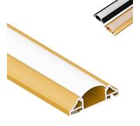 L'aluminium LED, Canal en aluminium de moulage de couronne de LED de style chinois avec la couverture de PC tailles multiples d'or noir(Gold,78.7ft/24m)