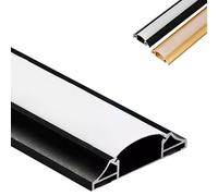 L'aluminium LED, Canal en aluminium de moulage de couronne de LED de style chinois avec la couverture de PC tailles multiples d'or noir(Black,78.7ft/24m)