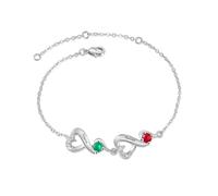 Lam Hub Fong Bracelet Femme Personnalisé avec Gravure 2-7 Nom Réglable Mère Fille Bracelets Cadeau pour La Fête des Mères Anniversaire Noël (2 noms)