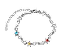 Lam Hub Fong Bracelet Infini Personnalisé pour Femme avec 2-7 Noms Gravure Ajustable Bracelets D'Amitié pour Mère Fille Cadeau pour Fête des Mères Anniversaire Noël (3 Name)