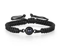 Lam Hub Fong Bracelet Photo Personnalisé Projection Perle Bracelet Oeil de Tigre Homme Bijoux Cadeau pour Réglable St Valentin Anniversaire (# 7)