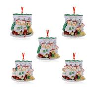 Lam Hub Fong Personnalisée Decoration Sapin de Noël Pendentifs en Bois Noms des Membres de la Famille Ornement Décorations Souvenirs pour Arbre Noël (Famille de 4, B)