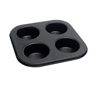 Lam-lord Moule à muffins anti-adhésif en acier au carbone pour 4 muffins - Pour la maison, le restaurant et le café - Noir