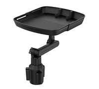 Lam-lord Plateau porte-gobelet, plateau porte-gobelet de voiture, rotation à 360°, réglable, extensible, antidérapant, pour manger, accessoires de rangement d'intérieur de voiture (noir)