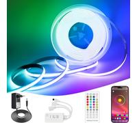 Lam(MS)pen 2M COB LED Bluetooth Strip RGB Dimmable, 12V avec contrôleur et bloc d'alimentation LED Strip Light Chain, contrôlable via l'application pour la maison, la chambre, le bar, la télév