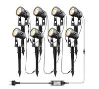 Lam(MS)pen 8 éclairage de jardin LED projecteur de jardin 24V 24W blanc chaud éclairage de LED avec lampe de à piquet de sol pour arbre extérieur, IP65 étanche
