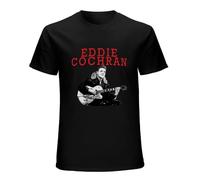 LAM PURE Eddie Cochran Rockabilly Unisex Colours Top Short-Sleeve T-Shirts Black M
