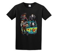 LAM PURE Est Men Horror Movie The Massacre Machine Unisex 100% Cotton Short-Sleeve T-Shirts Black M