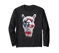 Lama Alpaga Drapeau américain USA Drip Graffiti Patriotisme Manche Longue