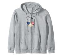Lama Americana Drapeau américain du 4 Juillet Sweat à Capuche