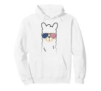 Lama Americana Drapeau américain du 4 Juillet Sweat à Capuche
