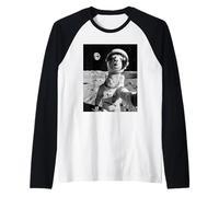Lama Astronaute Selfie sur La Lune Amant Drôle De Lamas Manche Raglan