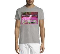 Lama Call The Cops. I Don't Give A FCK Crew Neck Cotton Men's T-Shirt Gris, gris, 3XL