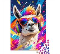 Lama Casque Lunettes Puzzle, 1000 Pièces Jeu Intérieur Adulte | 70x50cm Réduction Du Stress, Décoration D'intérieur, Passe-temps Intellectuel, Papier, Cadeau D'anniversaire