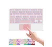 LAMA Clavier rétroéclairé avec pavé tactile pour iPad, Windows et Android | Pavé tactile multi-touch et 13 touches de raccourci, connexion Bluetooth stable, ultra fin et léger pour les voyages et un