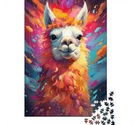 Lama coloré Puzzle 1000 Pièces Papier pour Adultes éclats de Couleurs Jeu de Puzzle 1000 Pièces détente Famille 52x38cm/1000pcs