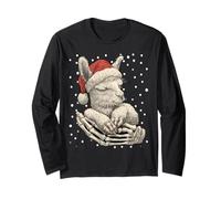 Lama de Noël avec Chapeau de Père Noël Squelette Main Gothique Animal Manche Longue