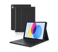 LAMA Étui avec clavier Bluetooth avec pavé tactile pour iPad 10e génération 11" 2022, iPad A16 11" 2025, étui avec clavier sans fil amovible avec porte-crayon, noir
