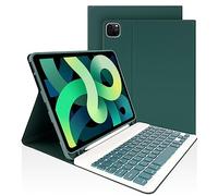 LAMA Étui avec clavier intelligent pour iPad Air 11" (M3 2025/M2 2024) et iPad Pro 11" (4e/3e/2e/1ère génération), étui avec clavier sans fil avec porte-crayon pour Air 11" 4e/5e génération, vert