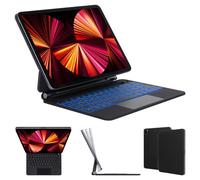 LAMA Étui avec clavier magnétique pour iPad Air 11" (M2) 2024 et iPad Pro 11" (4e/3e/2ème/1ère génération), étui avec clavier magique pour Air 5e/4e génération 11", 7 couleurs rétroéclairé, pavé