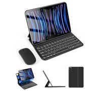 LAMA Étui Clavier Magique avec Ensemble Souris pour iPad Air 11" 7e/6e(2025/2024), Air 10.9" 5e/4e (2022/2020), Pro 11" 4e/3e/2e/1e (2018-2022), Étui Clavier avec Rainure Stable Contrôlée par