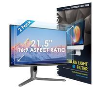 LAMA Lot de 2 films protecteurs d'écran anti-lumière bleue de 21,5", 476 mm x 268 mm, 16:9, filtre universel pour écran d'ordinateur, anti-lumière bleue, anti-reflets, anti-UV, protection des yeux