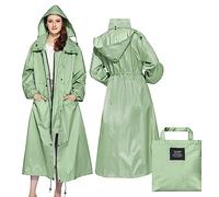 LAMA Manteau imperméable long élégant, poncho de pluie unisexe avec poche à rabat imperméable, vêtements de pluie pour adultes, veste de pluie, vêtements de protection contre la pluie, Vert XXL