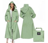 LAMA Manteau Imperméable Long Élégant, Poncho de Pluie Unisexe avec Poche à Rabat, Vêtements de Protection pour Adultes