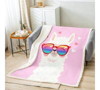 Lama Mignon Couvertures Couverture Canape Doux Chaude Plaid pour Lit Toutes Les Saisons Voiture 125x150cm