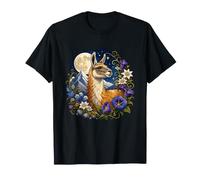 Lama Mystique sous la Pleine Lune avec des Fleurs de Montagne T-Shirt