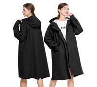 LAMA Poncho de pluie imperméable, Poncho imperméable unisexe, Veste imperméable femme, Veste de pluie respirante, Cape de pluie femme homme impermeable pour vélo randonnée camping voyage, Noir L