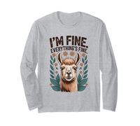 Lama Sarcastique Pretending All is Well Motif Floral Manche Longue