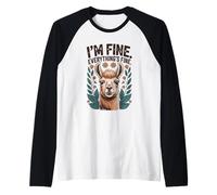 Lama Sarcastique Pretending All is Well Motif Floral Manche Raglan