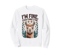 Lama Sarcastique Pretending All is Well Motif Floral Sweatshirt