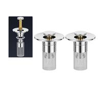 Lamaisonbienrangée Filtre Évier Anti-Bouchon Universel Bonde de Lavabo Universelle (2Pcs) - Bouchon de Salle de Bain avec Filtre Amovible pour Évier, Récupération Cheveux et Débris
