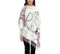 LAMAME Foulard chaud imprimé cerf écharpe pompon mode châle collier, Tour Eiffel avec Paris Couple Fleurs Voyage Floral, taille unique