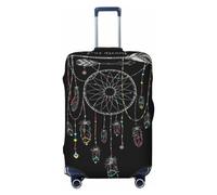 LAMAME Housse de Valise Imprimé Tai Chi Eau et Feu Housse de Protection Elastique Housse de Bagage Lavable, Attrape-rêves sombre, XL