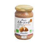 L'AMANDAIE Purée d'Amande Complète Crunchy Crue Bio 300g - Artisanat Français, 100% Amande Bio en Bocal Verre - Lot de 2
