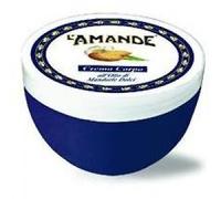 L'AMANDE - Creme Hydratante Corps avec Acide Hyaluronique Antioxydante Douce et Émolliente, Crème Parfumée Peau Sèche avec Huile Amande Douce Nourrissante - Soins pour le Corps, 200 ml - Made in Italy