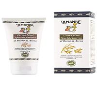 L'AMANDE - Crème pour les mains sèches et craquelées à l'huile de jojoba et au beurre de cacao, crème hydratante naturelle et délicate contre les agents atmosphériques, action apaisante et émolliente