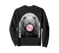 Lamantin soufflant Une Vache de mer Amusante au Chewing-Gum Rose Sweatshirt